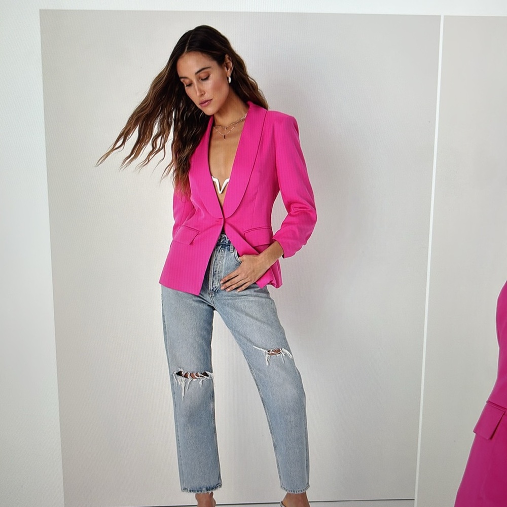 Lulu's Hot Pink Tailored Blazer